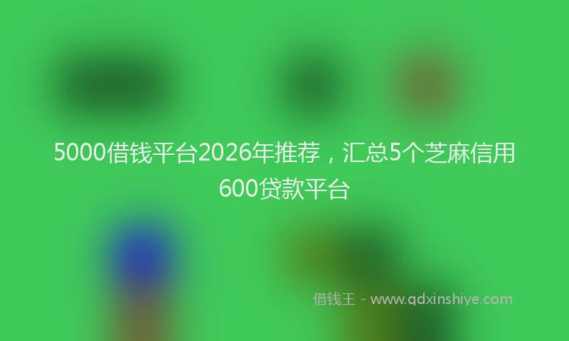 5000借钱平台2026年推荐,汇总5个芝麻信用600贷款平台