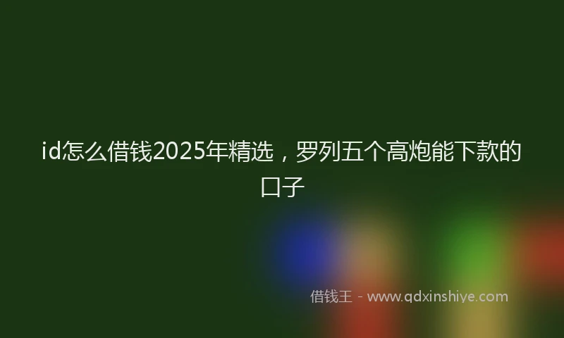 id怎么借钱2025年精选，罗列五个高炮能下款的口子