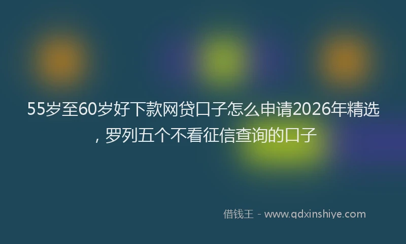 55岁至60岁好下款网贷口子怎么申请2026年精选，罗列五个不看征信查询的口子