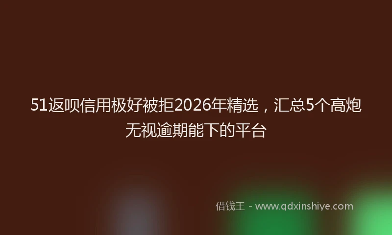 51返呗信用极好被拒2026年精选，汇总5个高炮无视逾期能下的平台