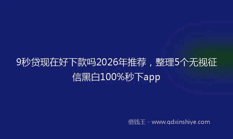 9秒贷现在好下款吗2026年推荐,整理5个无视征信黑白100%秒下app