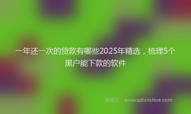 一年还一次的贷款有哪些2025年精选，梳理5个黑户能下款的软件
