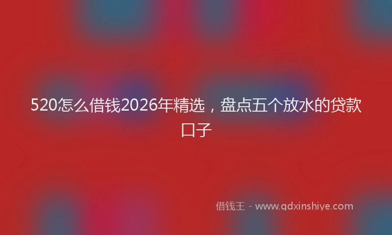 520怎么借钱2026年精选,盘点五个放水的贷款口子