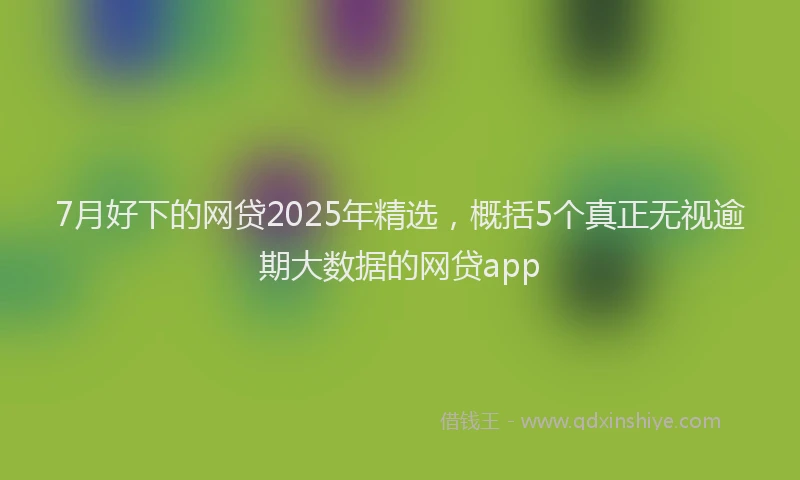7月好下的网贷2025年精选，概括5个真正无视逾期大数据的网贷app