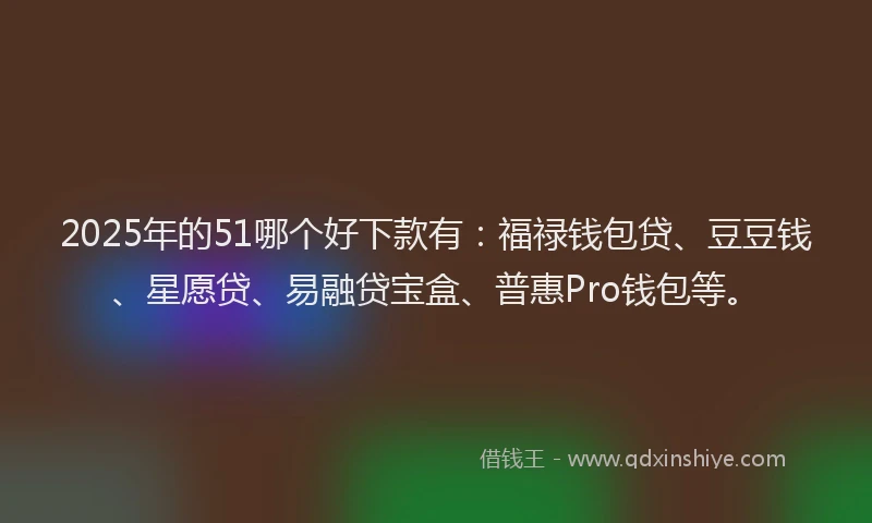 2025年的51哪个好下款有：福禄钱包贷、豆豆钱、星愿贷、易融贷宝盒、普惠Pro钱包等。