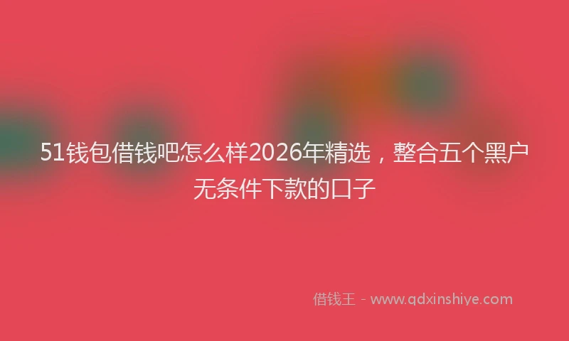 51钱包借钱吧怎么样2026年精选，整合五个黑户无条件下款的口子
