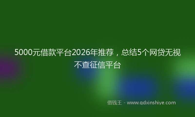 5000元借款平台2026年推荐,总结5个网贷无视不查征信平台