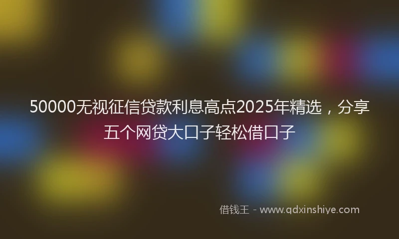 50000无视征信贷款利息高点2025年精选,分享五个网贷大口子轻松借口子