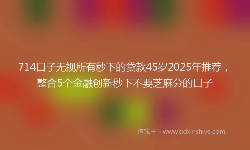 714口子无视所有秒下的贷款45岁2025年推荐，整合5个金融创新秒下不要芝麻分的口子