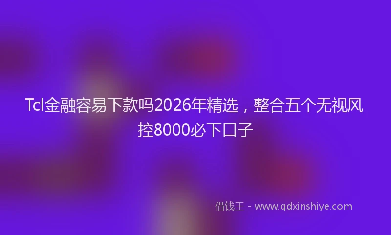 Tcl金融容易下款吗2026年精选，整合五个无视风控8000必下口子