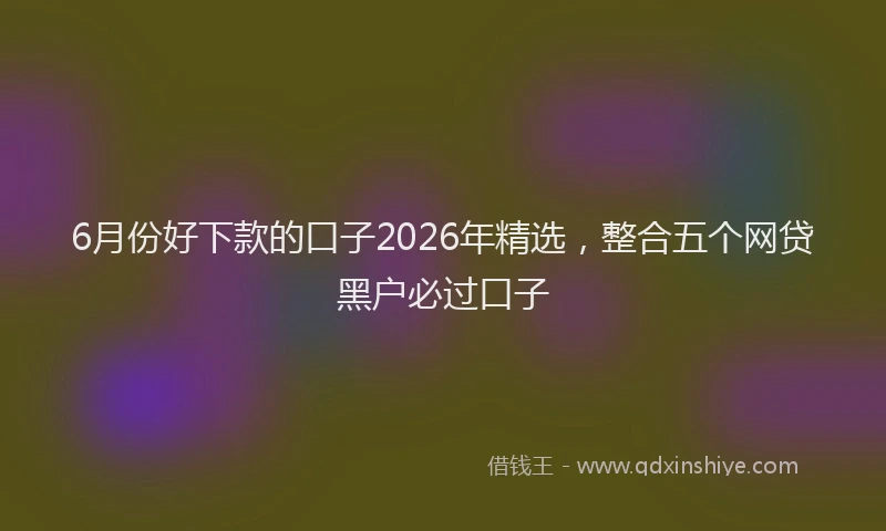 6月份好下款的口子2026年精选，整合五个网贷黑户必过口子