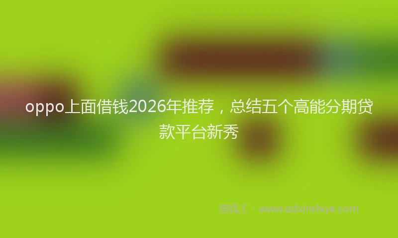 oppo上面借钱2026年推荐，总结五个高能分期贷款平台新秀