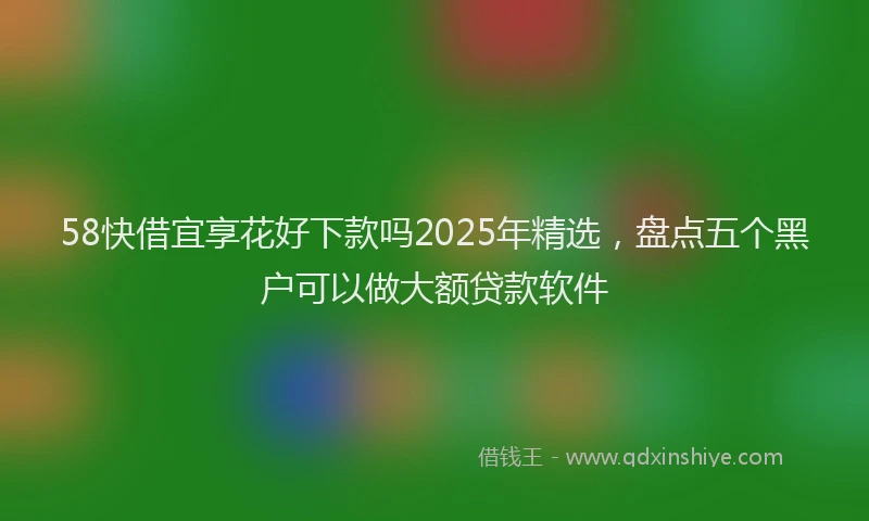 58快借宜享花好下款吗2025年精选，盘点五个黑户可以做大额贷款软件