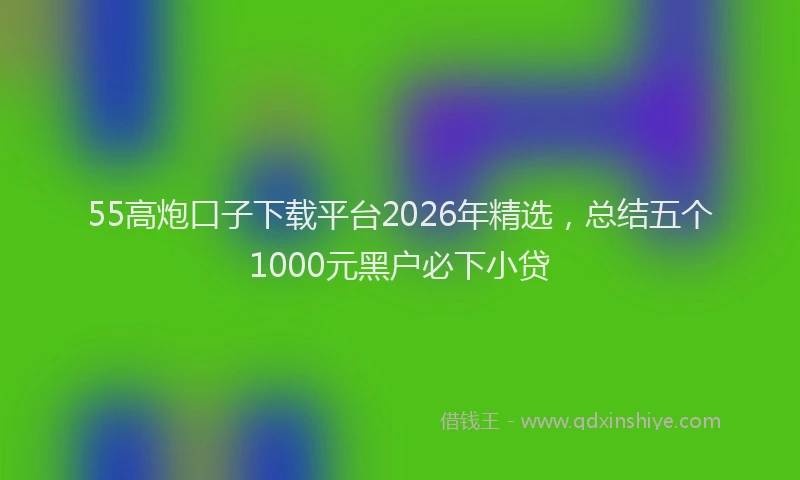 55高炮口子下载平台2026年精选,总结五个1000元黑户必下小贷