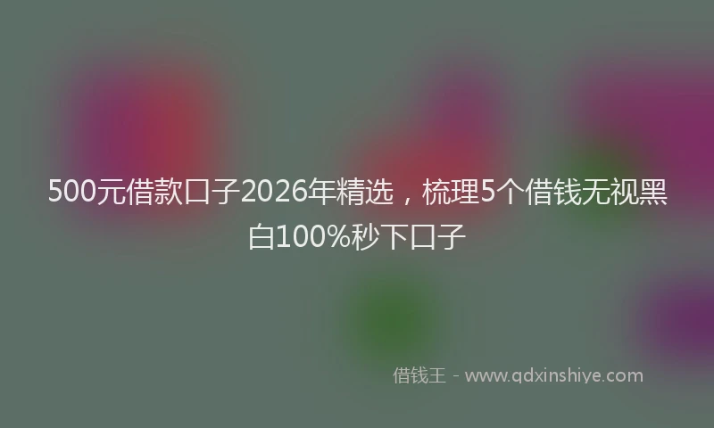 500元借款口子2026年精选，梳理5个借钱无视黑白100%秒下口子