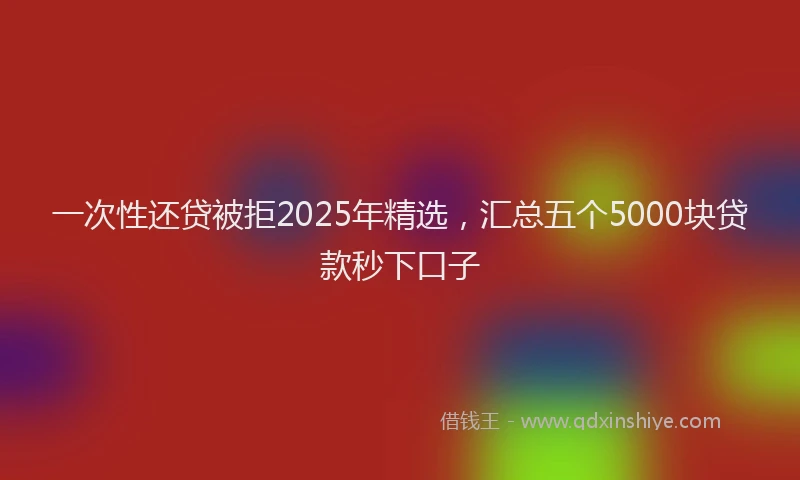 一次性还贷被拒2025年精选，汇总五个5000块贷款秒下口子