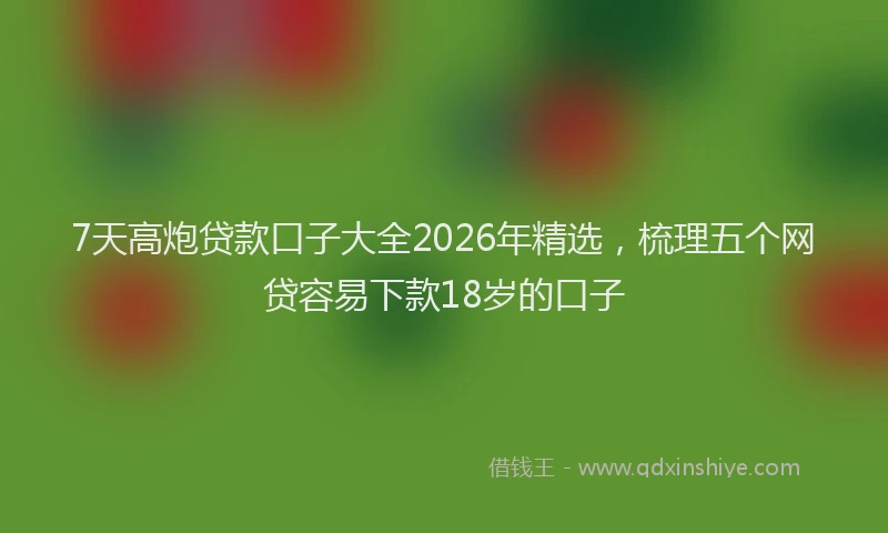 7天高炮贷款口子大全2026年精选，梳理五个网贷容易下款18岁的口子