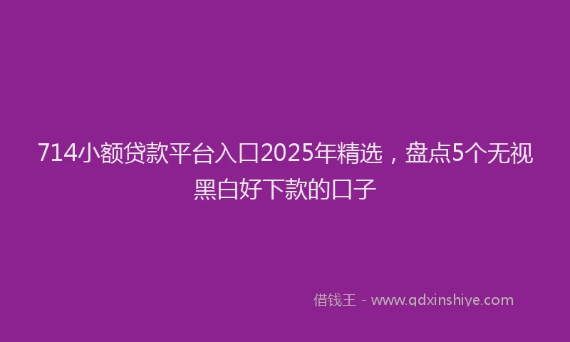 714小额贷款平台入口2025年精选，盘点5个无视黑白好下款的口子