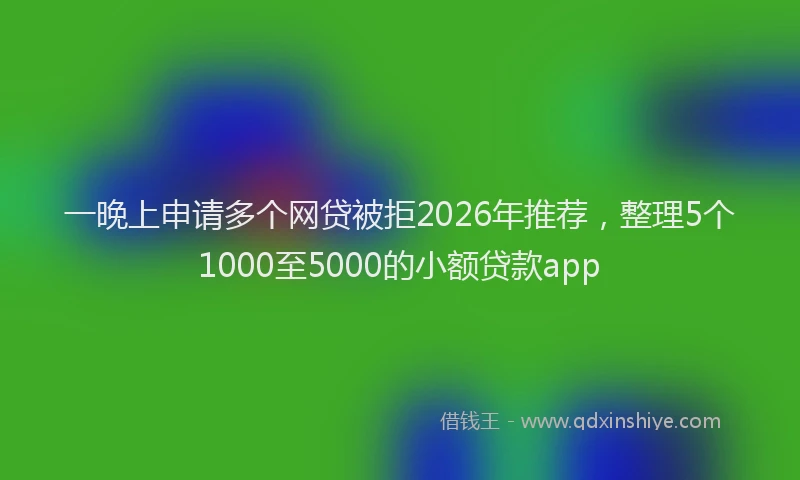 一晚上申请多个网贷被拒2026年推荐，整理5个1000至5000的小额贷款app