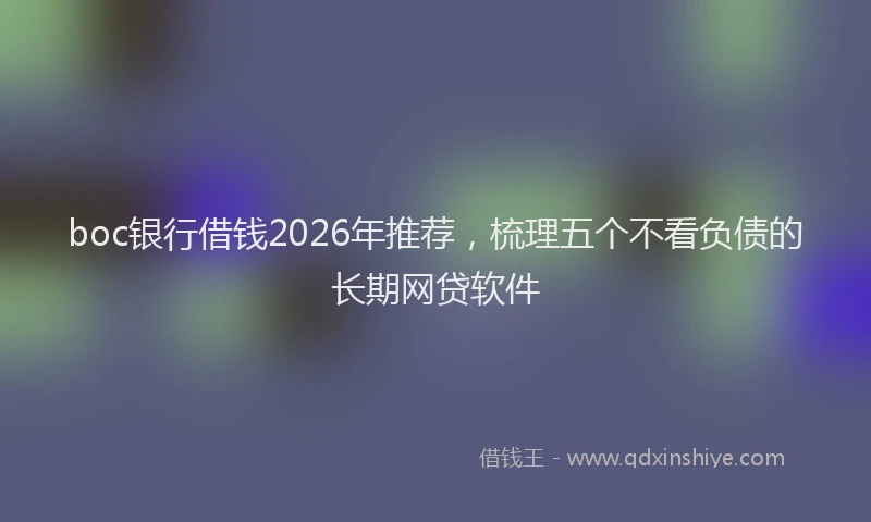 boc银行借钱2026年推荐,梳理五个不看负债的长期网贷软件