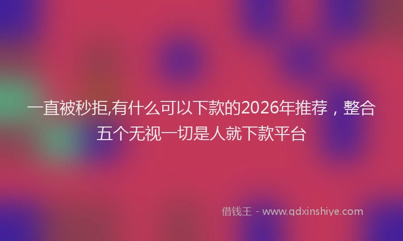 一直被秒拒,有什么可以下款的2026年推荐，整合五个无视一切是人就下款平台