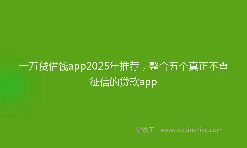 一万贷借钱app2025年推荐，整合五个真正不查征信的贷款app