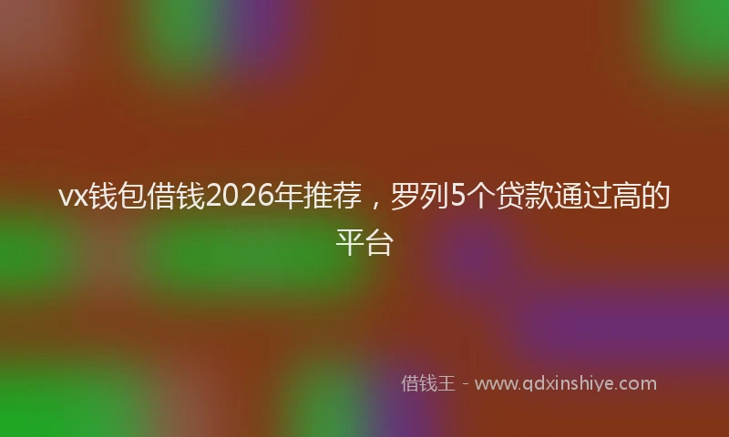 vx钱包借钱2026年推荐，罗列5个贷款通过高的平台