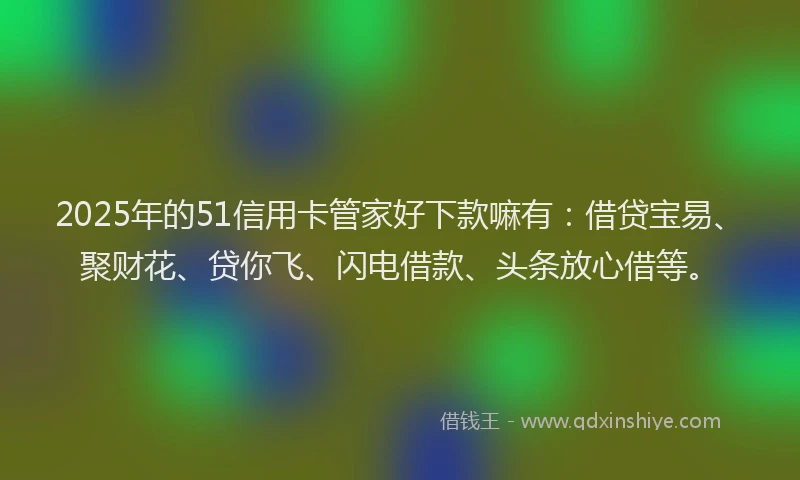 2025年的51信用卡管家好下款嘛有：借贷宝易、聚财花、贷你飞、闪电借款、头条放心借等。