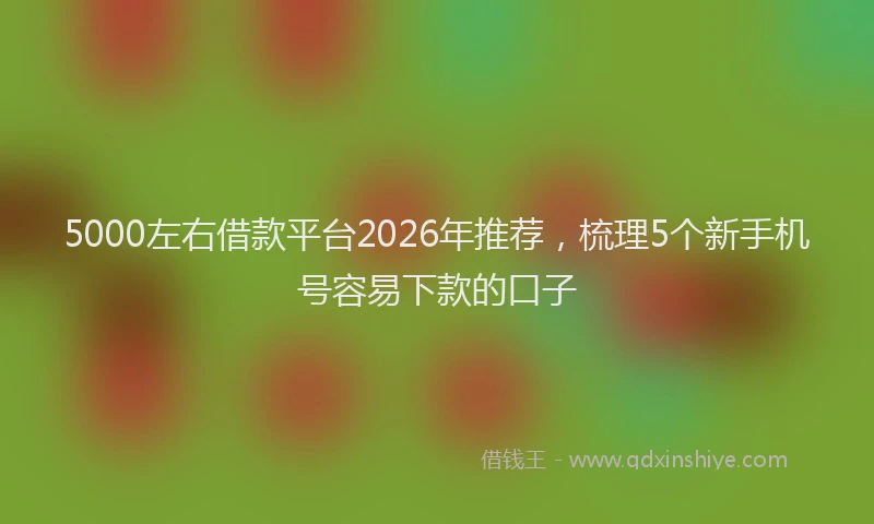 5000左右借款平台2026年推荐，梳理5个新手机号容易下款的口子