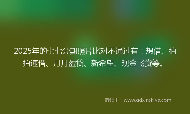 2025年的七七分期照片比对不通过有：想借、拍拍速借、月月盈贷、新希望、现金飞贷等。