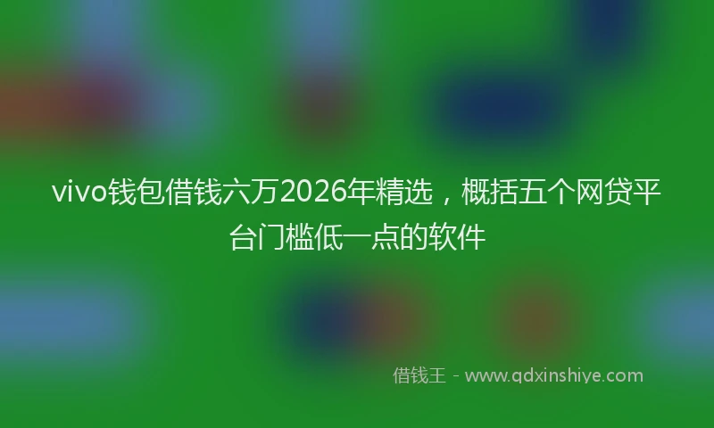 vivo钱包借钱六万2026年精选，概括五个网贷平台门槛低一点的软件