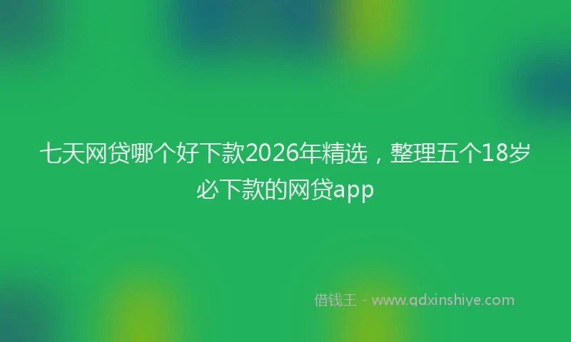 七天网贷哪个好下款2026年精选，整理五个18岁必下款的网贷app