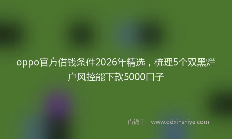oppo官方借钱条件2026年精选,梳理5个双黑烂户风控能下款5000口子