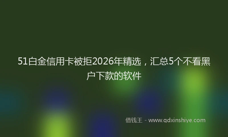 51白金信用卡被拒2026年精选，汇总5个不看黑户下款的软件