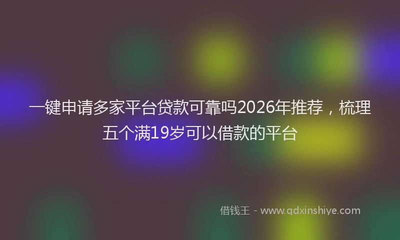 一键申请多家平台贷款可靠吗2026年推荐，梳理五个满19岁可以借款的平台