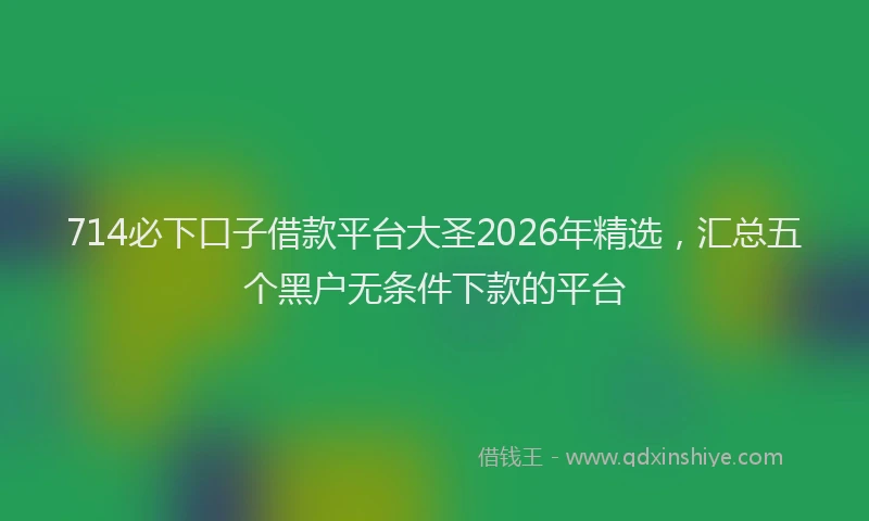 714必下口子借款平台大圣2026年精选，汇总五个黑户无条件下款的平台