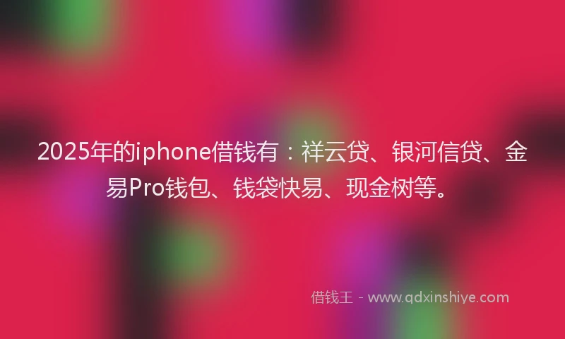 2025年的iphone借钱有：祥云贷、银河信贷、金易Pro钱包、钱袋快易、现金树等。