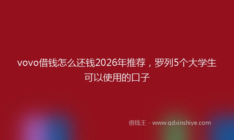 vovo借钱怎么还钱2026年推荐，罗列5个大学生可以使用的口子
