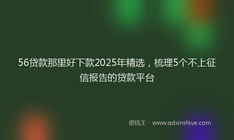 56贷款那里好下款2025年精选，梳理5个不上征信报告的贷款平台