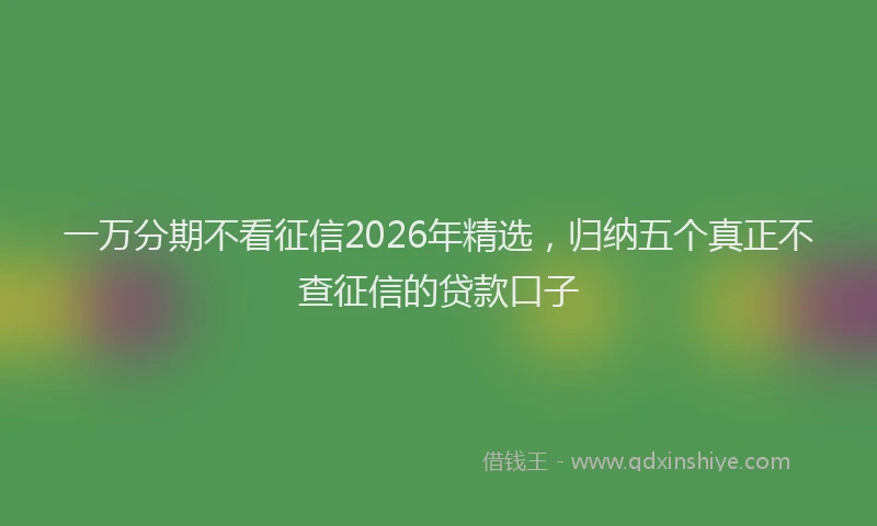 一万分期不看征信2026年精选，归纳五个真正不查征信的贷款口子