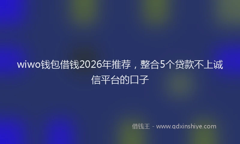 wiwo钱包借钱2026年推荐，整合5个贷款不上诚信平台的口子