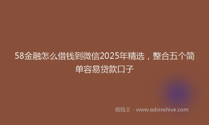58金融怎么借钱到微信2025年精选，整合五个简单容易贷款口子