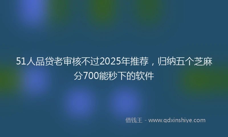 51人品贷老审核不过2025年推荐，归纳五个芝麻分700能秒下的软件
