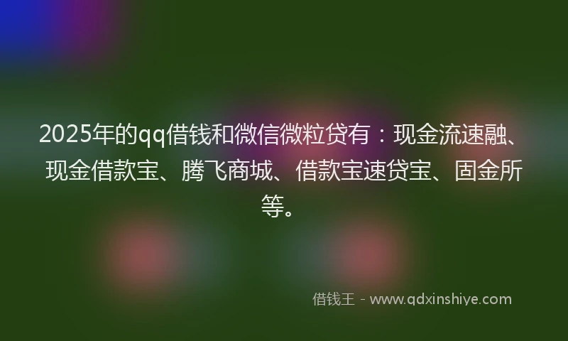 2025年的qq借钱和微信微粒贷有：现金流速融、现金借款宝、腾飞商城、借款宝速贷宝、固金所等。