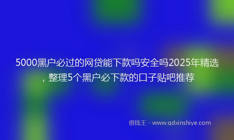 5000黑户必过的网贷能下款吗安全吗2025年精选，整理5个黑户必下款的口子贴吧推荐
