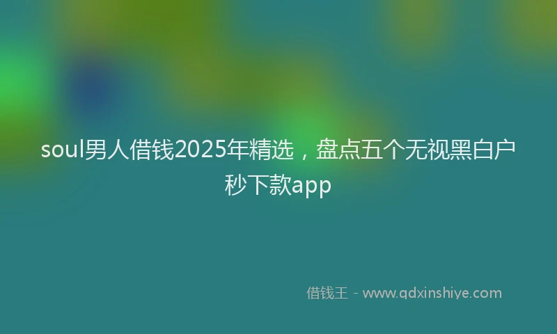 soul男人借钱2025年精选，盘点五个无视黑白户秒下款app