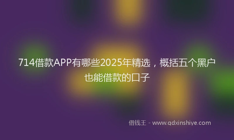 714借款APP有哪些2025年精选，概括五个黑户也能借款的口子