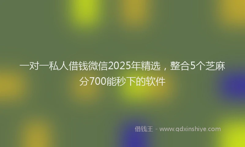一对一私人借钱微信2025年精选，整合5个芝麻分700能秒下的软件