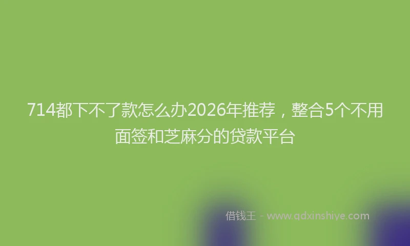 714都下不了款怎么办2026年推荐，整合5个不用面签和芝麻分的贷款平台