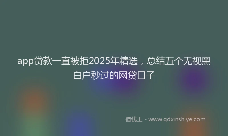 app贷款一直被拒2025年精选，总结五个无视黑白户秒过的网贷口子